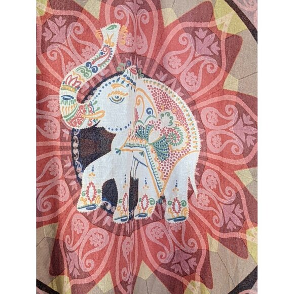 NWT JC Sunny Kimono Wrap Beautiful Indian Elephant Print Boho Old Money - Picture 4 of 6